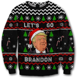 Hilarious Let s Go Brandon Trump Ugly Christmas Sweater – Festive & Funny Apparel