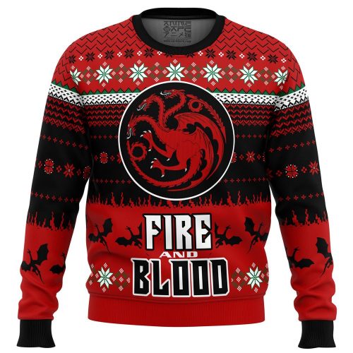 Game of Thrones Fire and Blood Ugly Christmas Sweater – Perfect Holiday Attire for Fans!