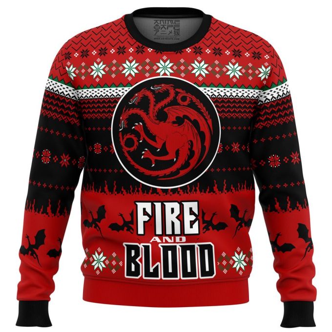 Game of Thrones Fire and Blood Ugly Christmas Sweater – Perfect Holiday Attire for Fans!