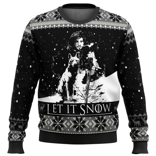 Game of Thrones Let It Snow Ugly Christmas Sweater - Black & White Design