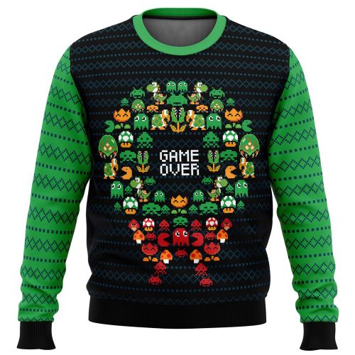 Game Over Nintendo Ugly Christmas Sweater – Festive Gamer Holiday Attire