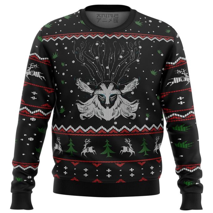 Ghibli Forest Spirit Ugly Christmas Sweater – Festive Anime-Inspired Apparel