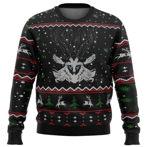 Ghibli Forest Spirit Ugly Christmas Sweater: Festive Anime-Inspired Holiday Attire