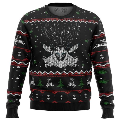 Ghibli Forest Spirit Ugly Christmas Sweater – Festive Anime-Inspired Apparel