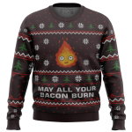 Ghibli Ugly Christmas Sweater: May All Your Bacon Burn! Shop Now