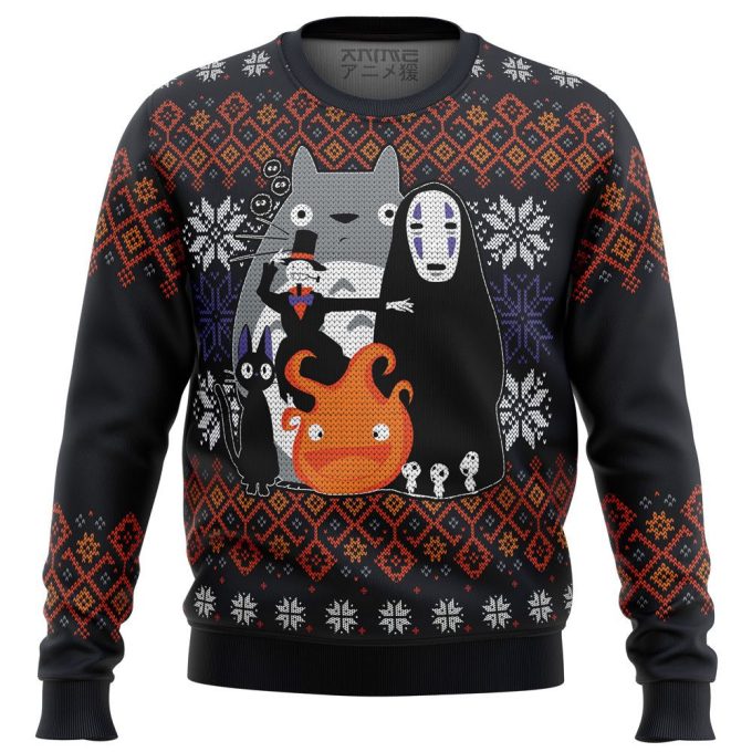 Ghibli Miyazaki Ugly Christmas Sweater: Festive Anime-Inspired Apparel