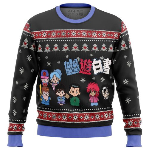 Get Festive with Ghost Fighter Yu Yu Hakusho Chibis Ugly Christmas Sweater!