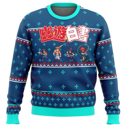 Get Festive with Ghost Fighter Yuyu Hakusho Ugly Christmas Sweater - Limited Edition