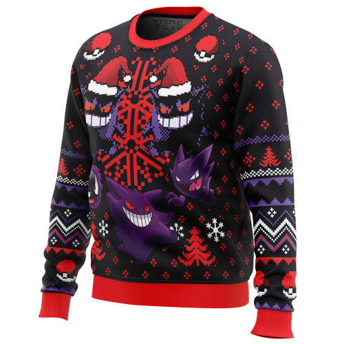 Ghosts Gengar Ghastly Pokemon Ugly Christmas Sweater: Festive & Fun Holiday Attire!