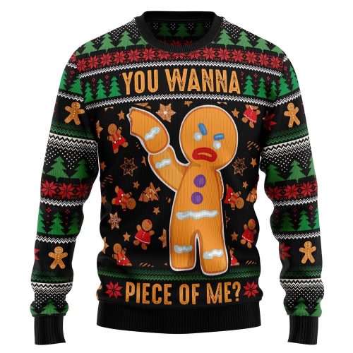 Festive Gingerbread Man Graphic Sweater – Ugly Christmas Sweater for the Holidays