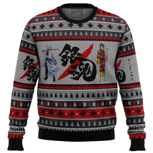 Gintama Shinsuke & Gintoki Ugly Christmas Sweater: Festive Anime-inspired Attire