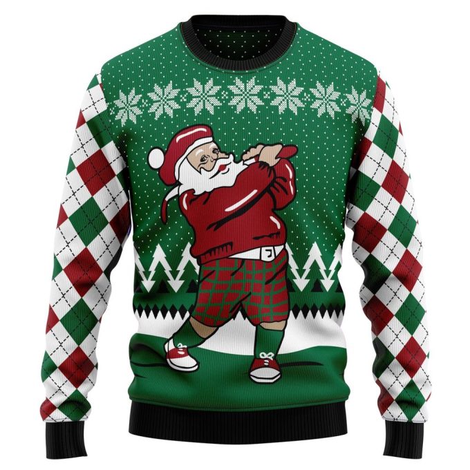 Golfer Santa Ugly Christmas Sweater – Festive Sweater for Men & Women Shop Now!
