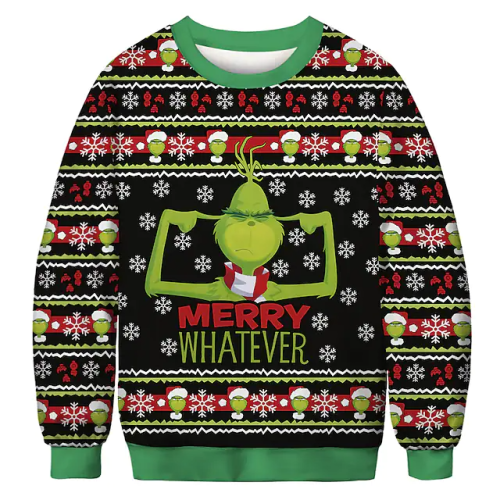 Get Festive with Grinch Costume: Men s & Women s Ugly Christmas Sweater for Costume Parties!
