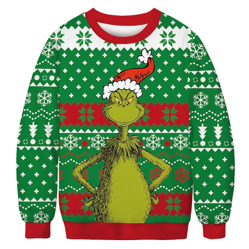 Grinch Ugly Christmas Sweater – Festive Men s & Women s Costume for Costume Parties