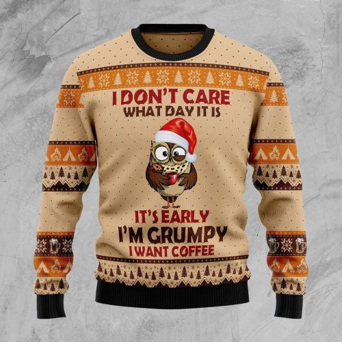 Get Festive with the Grumpy Owl Xmas Ugly Sweater – Perfect Christmas Outfit Gift!