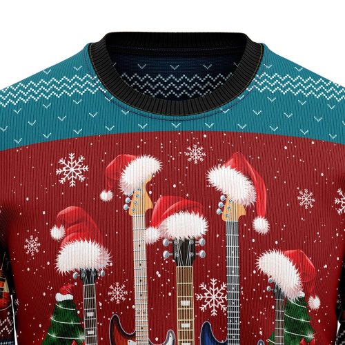 Guitar Christmas Sweater: Unisex Ugly Xmas Sweater for a Festive Holiday Look
