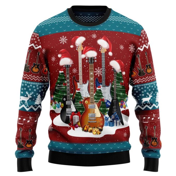 Guitar Christmas Sweater: Unisex Ugly Xmas Sweater for a Festive Holiday Look