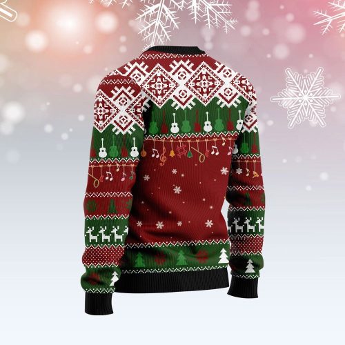 Guitar Gimme The Beat Christmas Unisex Crewneck Sweater – Ugly Christmas Graphic Sweater