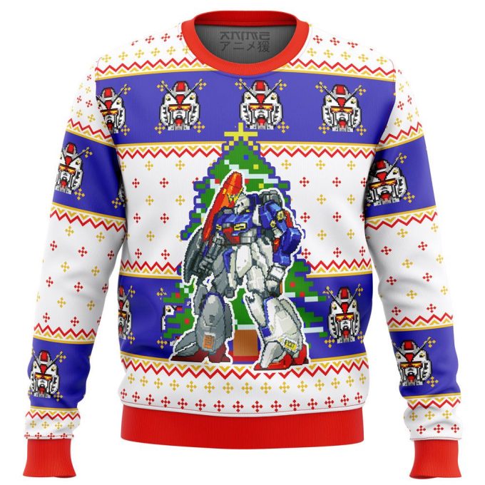 Gundam Xmas Ugly Christmas Sweater: Festive and Fun Anime-Inspired Holiday Apparel!