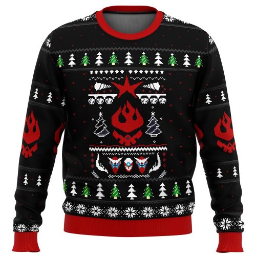Gurren Lagann Logo Ugly Christmas Sweater: Festive Anime Merch for Fans!