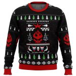 Gurren Lagann Ugly Christmas Sweater with Logo Print – Festive Anime Apparel