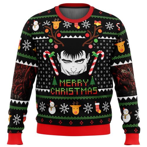 Guts Santa Claus Berzerk Ugly Christmas Sweater: Festive & Quirky Attire for the Holidays!