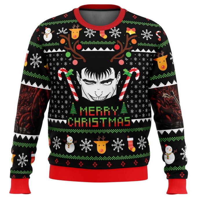 Guts Santa Claus Berzerk Ugly Christmas Sweater: Festive & Quirky Attire for the Holidays!
