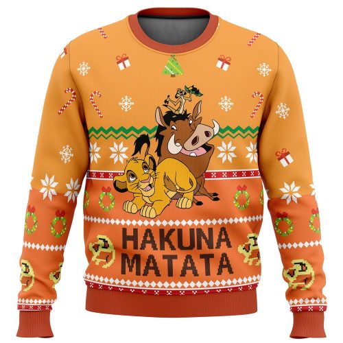Hakuna Matata Ugly Christmas Sweater: Festive & Fun Holiday Attire!
