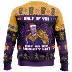 Naughty List Half Thanos Marvel Ugly Christmas Sweater: Festive and Fun!