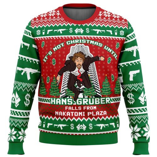Hans Gruber Fall Nakatomi Plaza Die Hard Ugly Christmas Sweater: Festive & Stylish Holiday Attire