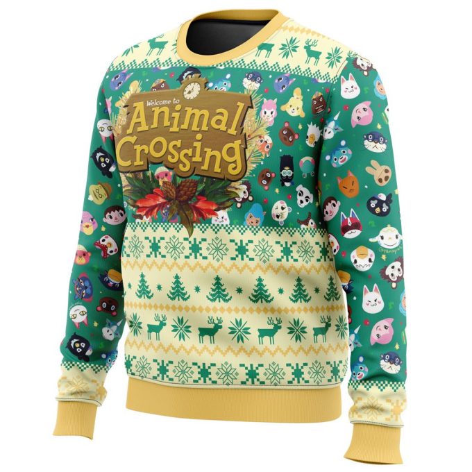 Get Festive with Happy Animal Villagers Ugly Christmas Sweater – Animal Crossing Edition!