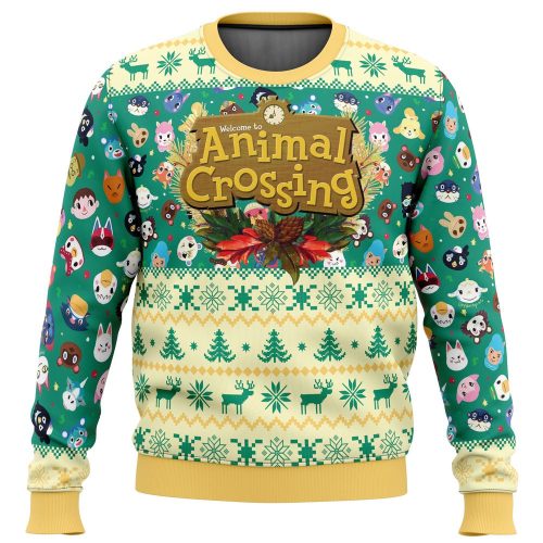 Get Festive with Happy Animal Villagers Ugly Christmas Sweater - Animal Crossing Edition!