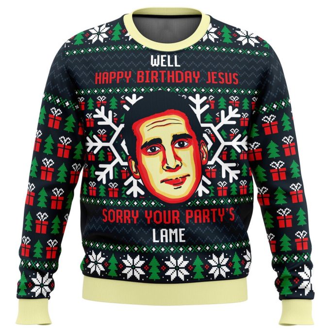 Get Festive with The Office Ugly Christmas Sweater – Happy Birthday Jesus Edition