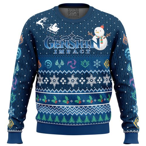 Genshin Impact Ugly Christmas Sweater - Celebrate Happy Holidays in Style!