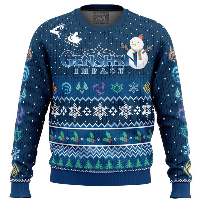 Genshin Impact Ugly Christmas Sweater – Celebrate Happy Holidays in Style!