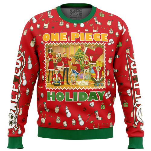 Spread Holiday Cheer with Happy Holidays Ugly Christmas Sweater - One Piece Design