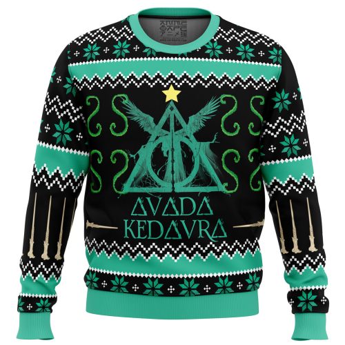 Enchanting Harry Potter Avada Kedavra Ugly Christmas Sweater: Spellbinding Festive Attire