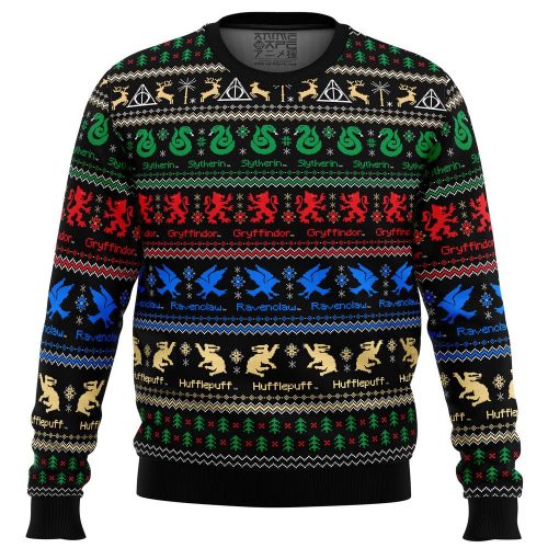 Hogwarts Houses Ugly Christmas Sweater – Harry Potter-Inspired Festive Apparel