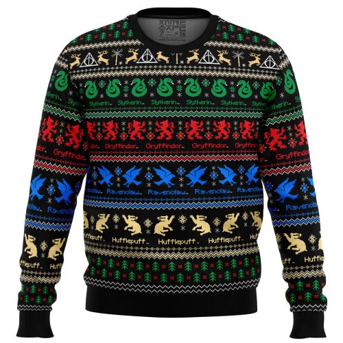 Hogwarts Houses Ugly Christmas Sweater – Harry Potter Fans Festive Delight