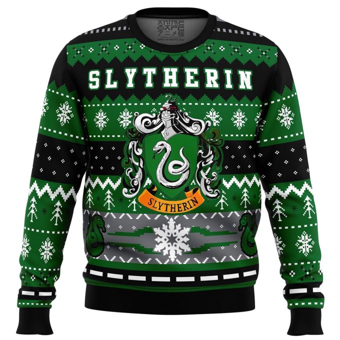 Harry Potter Slytherin House Ugly Christmas Sweater, All Over Print Sweatshirt