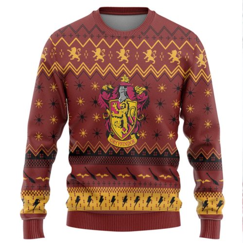 Harry Potter The Movie Gryffindor Holiday Ugly Christmas Custom Ugly Sweater
