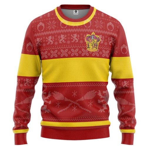 Harry Potter The Movie Gryffindor Ugly Christmas Edition Custom Ugly Sweater