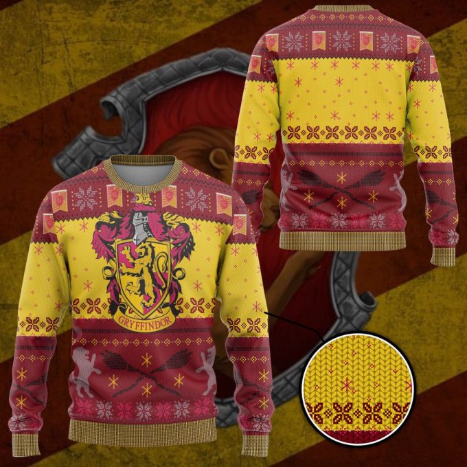 Harry Potter The Movie Gryffindor Ugly Christmas Ver 2 Custom Ugly Sweater