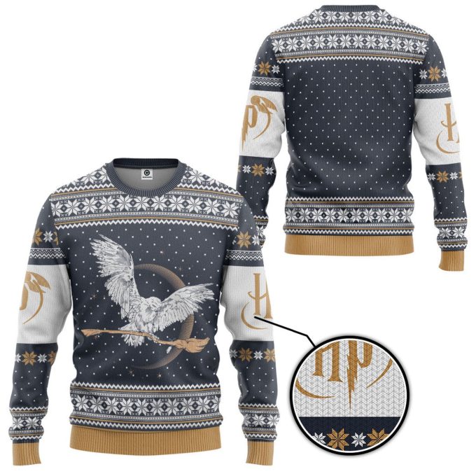 Harry Potter The Movie Hedwig Ugly Christmas Custom Ugly Sweater