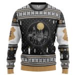 Harry Potter The Movie Hogwarts Castle Candles Ugly Christmas Custom Ugly Sweater