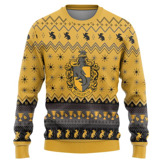 Harry Potter The Movie Hufflepuff Holiday Ugly Christmas Custom Ugly Sweater