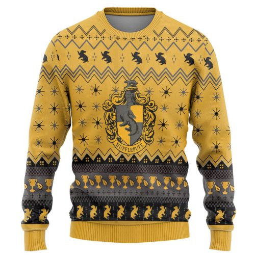 Harry Potter The Movie Hufflepuff Holiday Ugly Christmas Custom Ugly Sweater