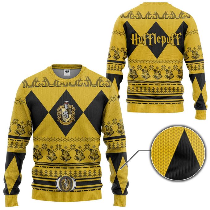 Harry Potter The Movie Hufflepuff House Custom Ugly Christmas Sweater