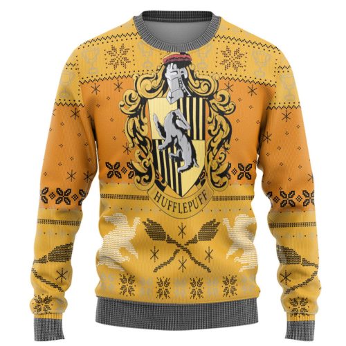 Harry Potter The Movie Hufflepuff Ugly Christmas Ver 2 Custom Ugly Sweater