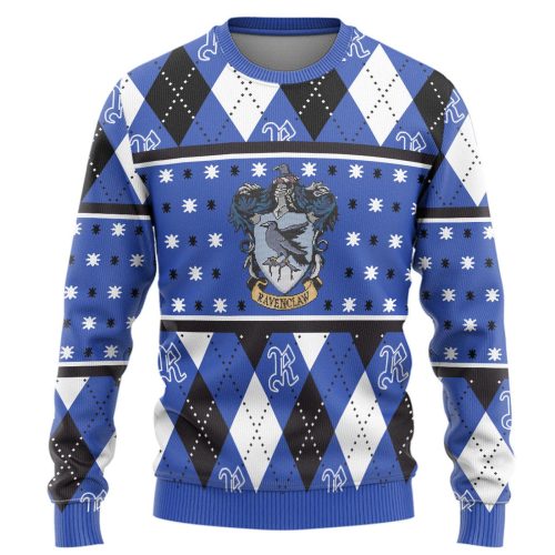 Harry Potter The Movie Ravenclaw Crest Holiday Ugly Christmas Custom Ugly Sweater